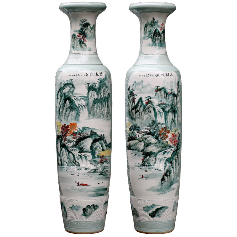 Jingdezhen ceramics vase of large sitting room porch hand - made pastel large crafts are the opened