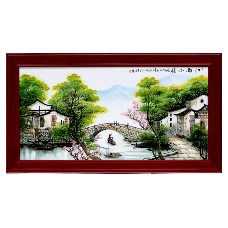 Jingdezhen porcelain plate Chinese style living room lucky usual and hang a picture hand - made famille rose porcelain hanging screen porch corridor murals