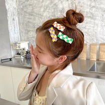 Liu Hai Special Card Card Chessboard Lattice Without Mark hairpin Side Advance Sense Net Red 2021 New short hair front clip