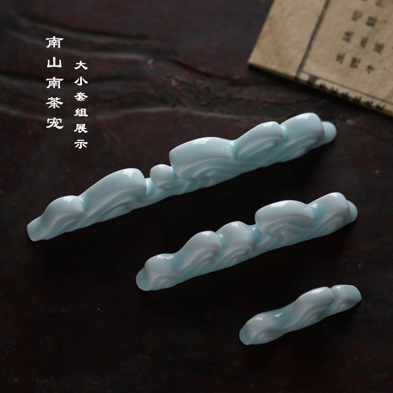 Bright ceramic tea accessories bijia tea pillow chopsticks jingdezhen kung fu tea set zero with high temperature celadon dashanzi tea set