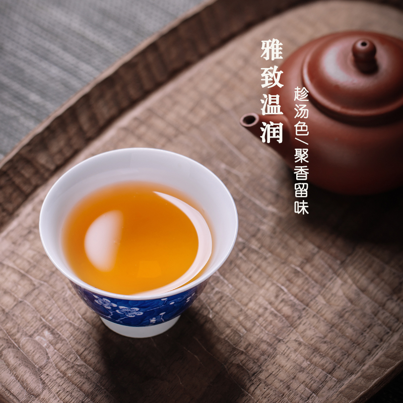 The Blue cup pure manual under the glaze of ice may master cup of jingdezhen ceramics single all hand - made sample tea cup kung fu