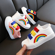 Children Casual Shoes Boy Spring Summer Breathable Sail Cloth Shoes Black Low Help Soft Underfloor Shoes Glued rainbow collage womens palate