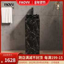 Marble column basin integrated vertical balcony outdoor wash basin floor villa stone bar ktv Outdoor