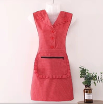 Fashion mens and womens lapel apron anti-fouling kitchen cooking long-sleeved dirty-resistant zipper pocket anti-wear smock home work clothes