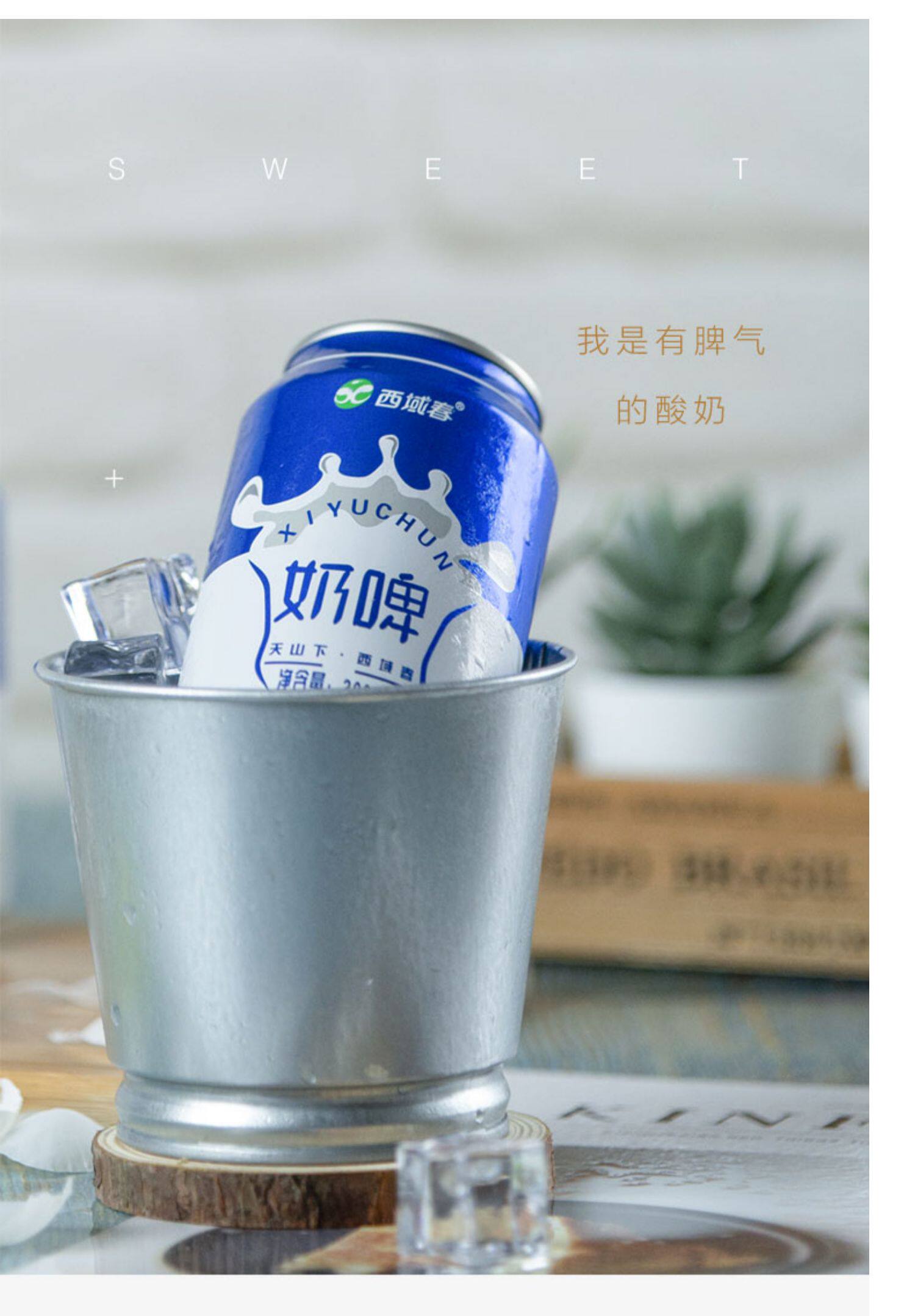 新疆特产西域春奶啤新品上市乳酸菌网红饮品300ml罐整箱奶啤饮料_爱买