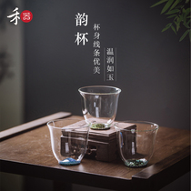 Taiwan Heji glass teacup Colorful rhyme cup Pair cup Hat cup Qintuo tea cup Master cup Kung Fu Tea cup