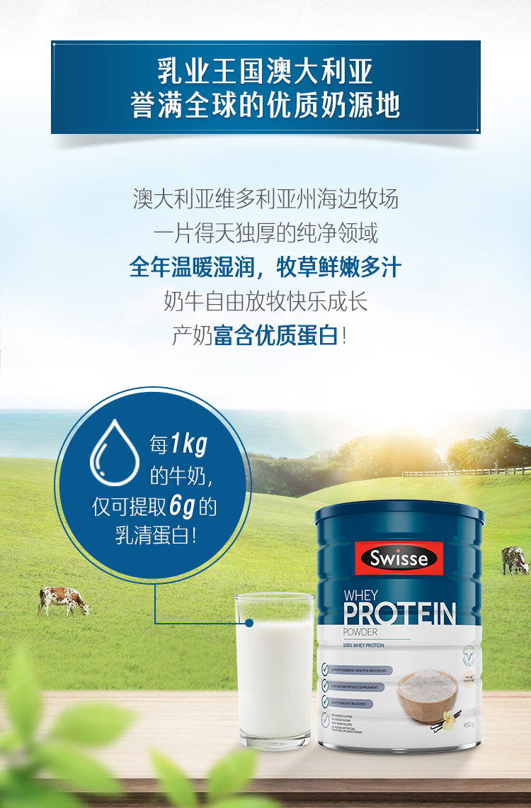 【自营】热巴同款Swisse乳清蛋白质粉450g