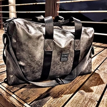 Texture full of travel retro JIN mouth Puppin fashion travel bag portable shoulder bag travel bag