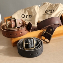 Cow Stock Pure Copper Buckle Able To Eat Head Layer Cow Leather Retro 100 Hitch Business Casual Genuine Leather Belt Girdle Male