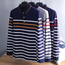 Stripe Control 2020 Spring New Fashion Sports Comfortable Loose Stripe Long Sleeve T-Shirt Polo Shirt Men