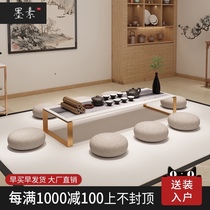 Ink Su coffee table Balcony bay window Sitting floor Tatami New Chinese tea table and chair combination Zen tea long low table