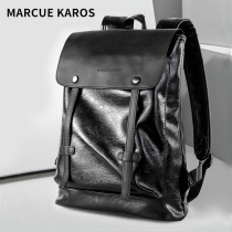 MK leatherbackpack male double shoulder bag 2020 new fashion trend computer travel package Korean version college student school bag