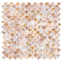 afsj Shell mosaic oil flower fan-shaped fish scale pastoral living room entrance bar bathroom tile parquet spot