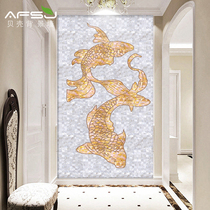 afsj shell mosaic Natural shell koi Chinese style parquet entrance background wall environmental luxury