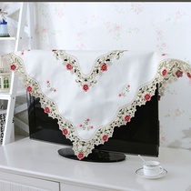 European LCD TV cover Computer cloth 32 42 inches 47-65 inches embroidered lace fabric dust cover towel protective cover