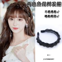 Braided braided hair hoop woman with hair wig headband braid braid braid braid braid head hoop high skull god device