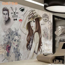 Custom 3D bamboo wood fiberboard barber shop retro nostalgic European style personality hair salon Beauty salon high light painting