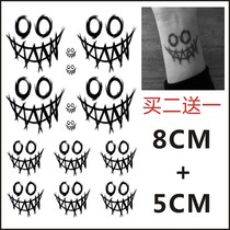 Black and White tattoo stickers DIY dark grimace smiley face realistic tattoo stickers waterproof wrist arm stickers men and women