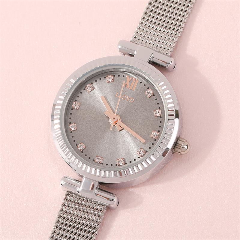 lloyd genuine lloyd watch female sier rose gold disc engraving watch thin strap small dial watch