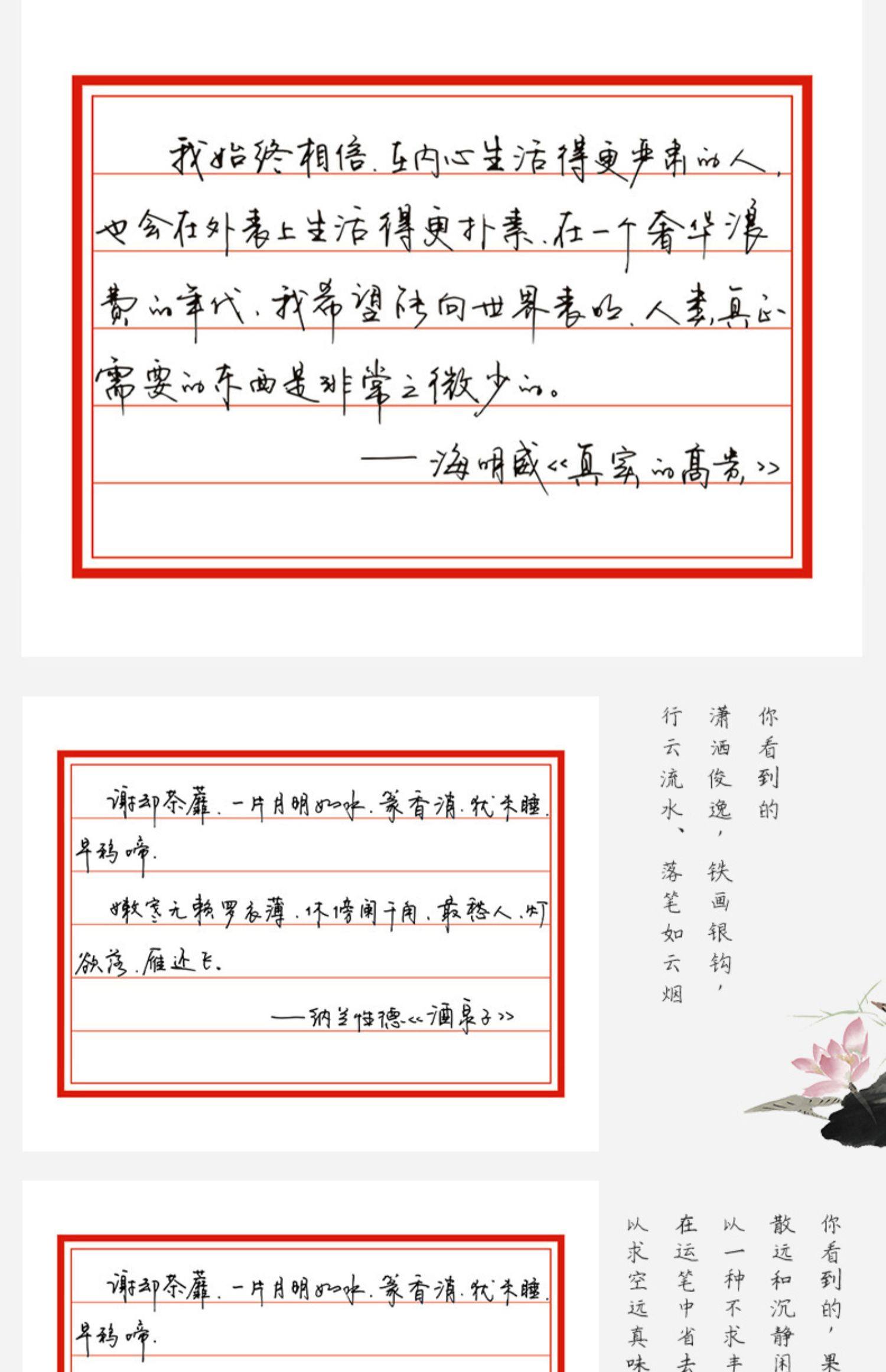 章紫光练字帖成人行书速成反复使用行楷临摹硬笔书法钢笔字帖手写体