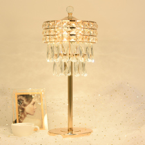 Light luxury crystal desk lamp bedside lamp bedroom romantic European adjustable table lamp touch sensing Nordic ins girl