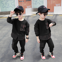 South Korean boys spring and autumn clothes suit 2021 new ocean gas fried street Two sets of childrens online red autumn clothes tide
