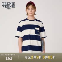 TeenieWeenie Bear mens Korean fashion casual loose striped short-sleeved T-shirt summer tide Xinjiang cotton