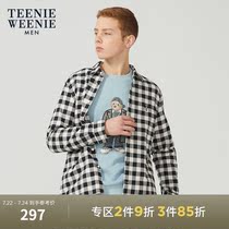 TeenieWeenie bear mens Korean version of casual fashion check shirt 2021 spring new mens top