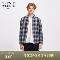 TeenieWeenie Bear mens Korean fashion shirt jacket Casual check long-sleeved shirt Xinjiang cotton