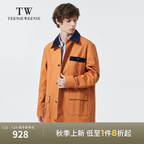 TeenieWeenie bear mens clothing 2021 autumn new retro medium-long windbreaker frock coat tide