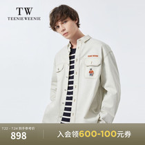 TeenieWeenie bear mens clothing 2021 autumn new open-line long-sleeved shirt jacket cardigan jacket tide