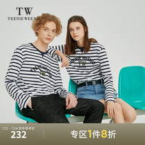 TeenieWeenie bear mens clothing 2021 summer new long-sleeved striped T-shirt Korean loose top tide