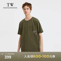 TeenieWeenie bear mens clothing 2021 autumn new embroidery badge pocket short-sleeved T-shirt loose tide