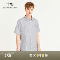 TeenieWeenie bear mens clothing 2021 summer new embroidered shirt short-sleeved T-shirt striped shirt tide