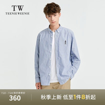 TeenieWeenie bear mens clothing 2021 autumn new long-sleeved striped shirt business casual top tide