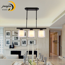 Three heads four heads Restaurant chandelier Wrought iron bedroom study small bedroom LED warm atmosphere household modern simple lamps