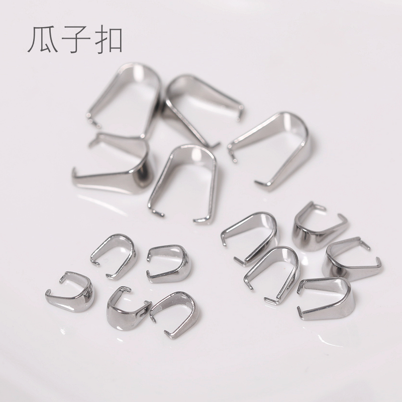 diy oval buckle pendant buckle/clasp jade necklace jade buckle titanium steel thickened dislocation button 10 pieces 1 piece