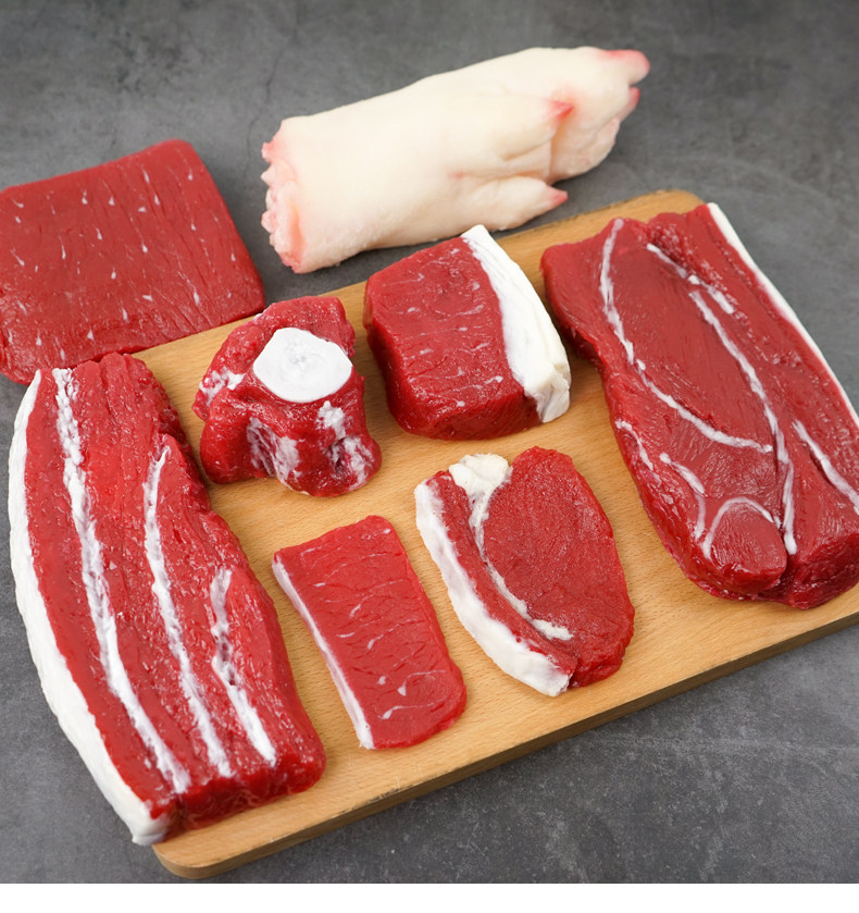 仿真生猪肉片猪脚排骨五花肉里脊肉后腿肉瘦肉片假肉食物模型摆件