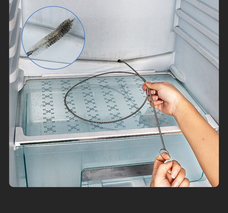 冰箱疏通器带毛刷冷藏室排水孔清理洗管道神器积水堵塞工具通用