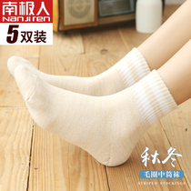 Socks womens socks Cotton Spring and Autumn plus velvet thickened warm winter Korean socks autumn and winter super thick Terry socks