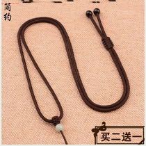 Pendant lanyard Simple braided jade female wear generous with wooden beads jewelry pendant lanyard red rope pendant rope