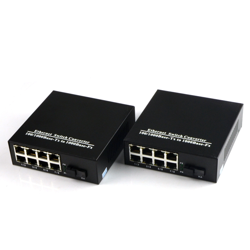 lhgd gigabit transceiver 1 optical 8 electric single mode single fiber optical transceiver photoelectric converter 1 pair
