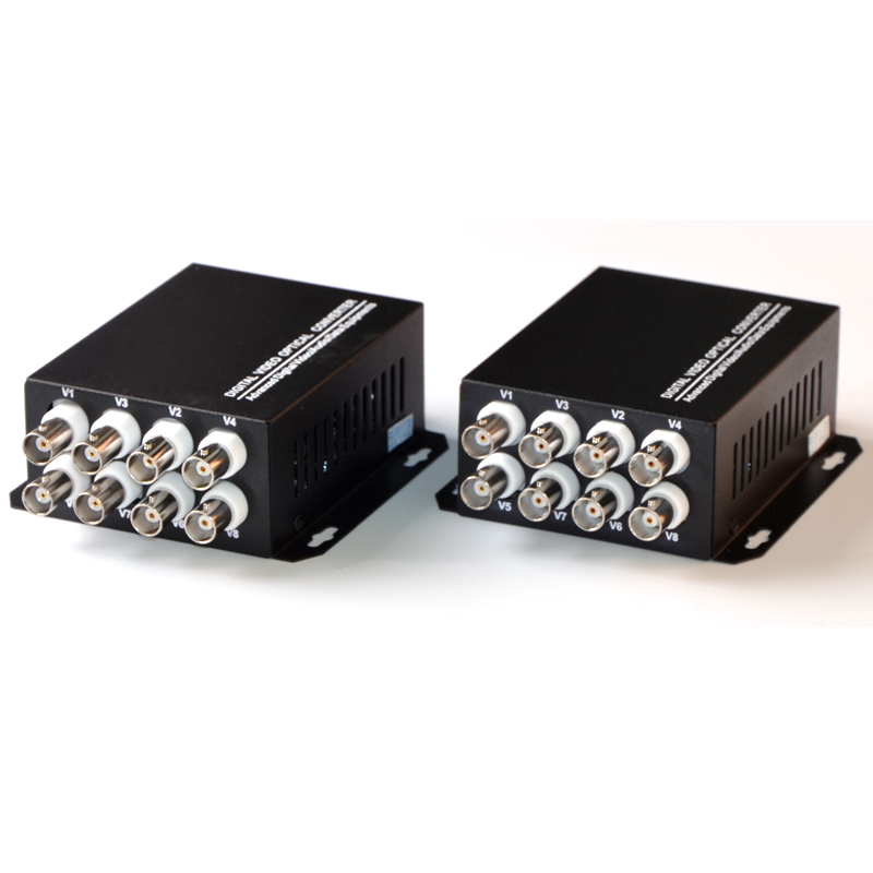 lhgd 8v video optical transceiver 8 channel pure video video video fc interface single mode single fiber 20km lightning protection one pair