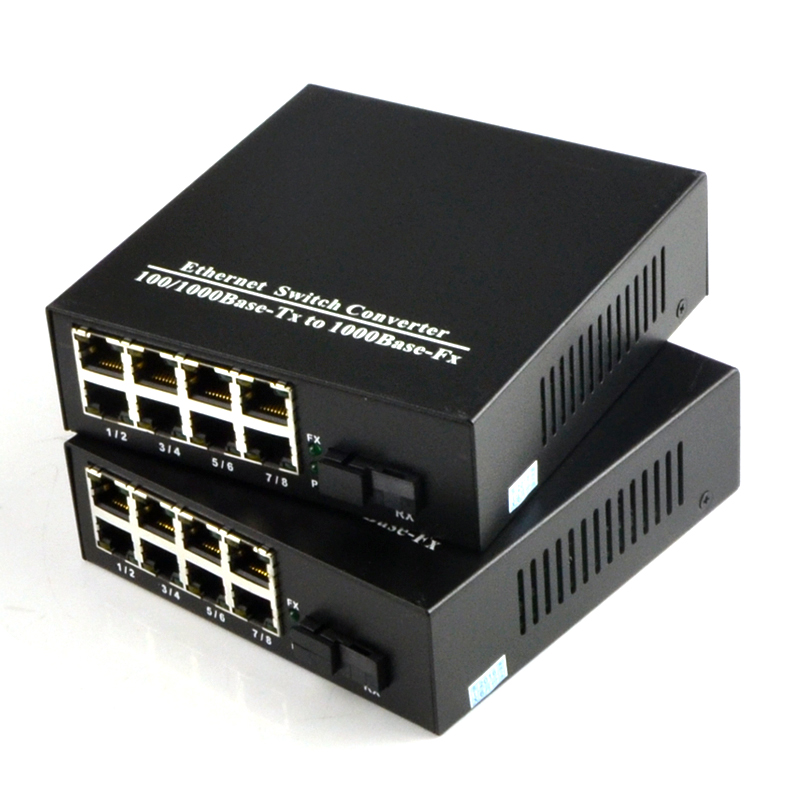 lhgd gigabit transceiver 1 optical 8 electric single mode single fiber optical transceiver photoelectric converter 1 pair