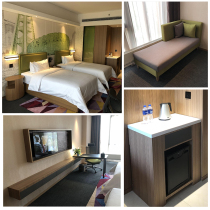 Custom high-end star hotel-style guest rooms Standard room large bed full set of furniture Paint one-piece TV cabinet Writing desk