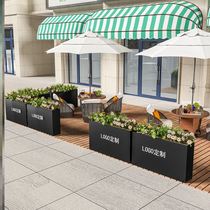 Balcony Outdoor Iron Art Flower Box Combined Patio Outdoor Commercial Street Sales Floor Garden Groove Rectangular Fence Partition