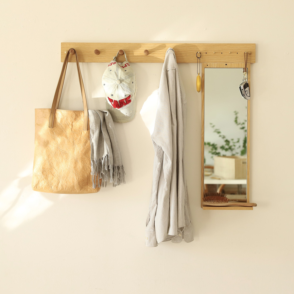 Small wood good products hanging clothes hook wall-mounted wall blackboard creative message board wall in door Xuanguan cork mirror hanging mirror