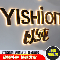 led crystal stainless steel back luminous character door head sign mini character custom image Wall background billboard making