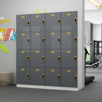 High-gloss gray wooden locker barber salon cabinet bag storage cabinet gym yoga studio locker sensor lock