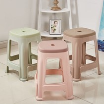 Plastic stool bench bicolor stool thickened anti-slip adult chair cooked glue high stool bathroom stool new